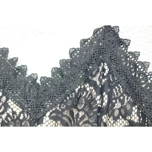 Altar'd State Black Lace Overlay A-Line Dress-Size Medium-Back Zip - Picture 5 of 12